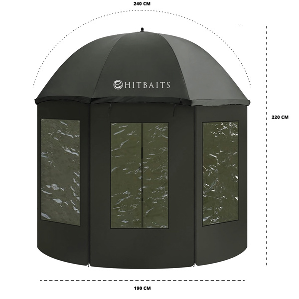 Rybářský deštník rybářský stan voděodolný 240 cm