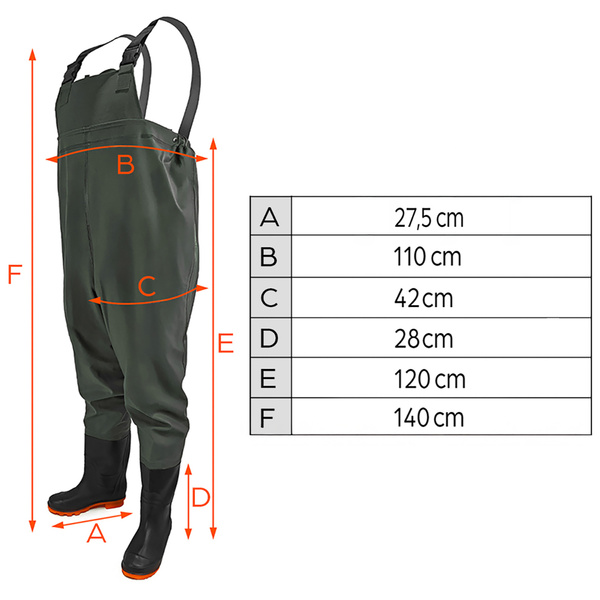 Rybářské prsačky, brodící kalhoty OMEGA velikost 43