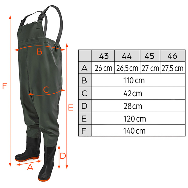 Rybářské prsačky, brodící kalhoty OMEGA velikost 45