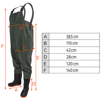 Rybářské prsačky, brodící kalhoty OMEGA velikost 44